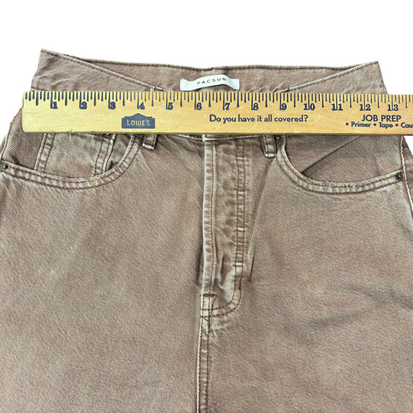 PacSun Acid Peach Pink Wash Dad Button Fly Jeans Cut Women's Size 25 - Picture 6 of 12